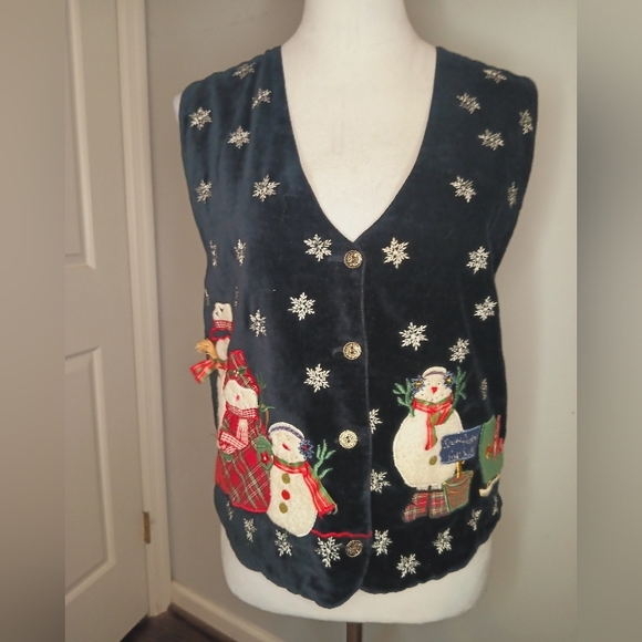 TanTrums Jackets & Blazers - Vintage TanTrums Winter Snowman Holiday Vest